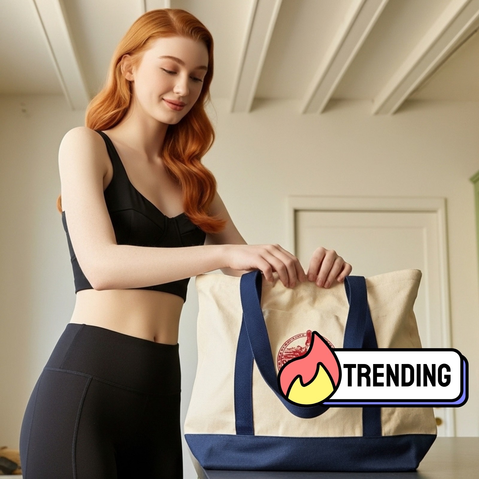 Trader Joe’s Canvas Tote Shopping Bag – LARGE CLASSIC NAVY BLUE – NEW with TAGS