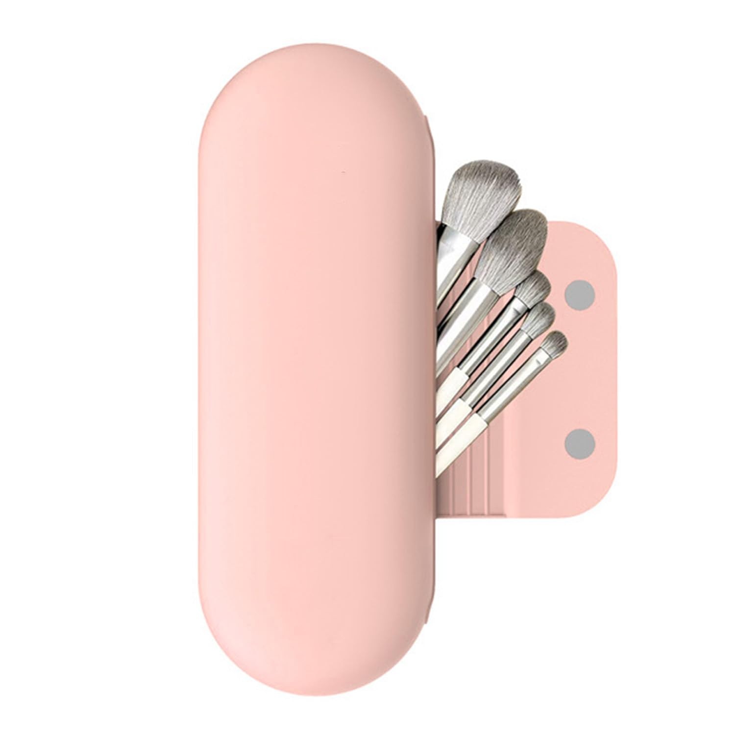 Aiokuo Silicone Makeup Brush Holder Travel Case – Soft Portable pink