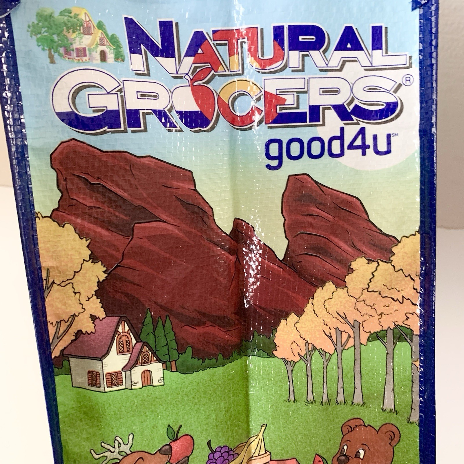 Natural Grocers 4 seasons graphic Reusable Tote Heavy Duty Holds 50 lbs colorado