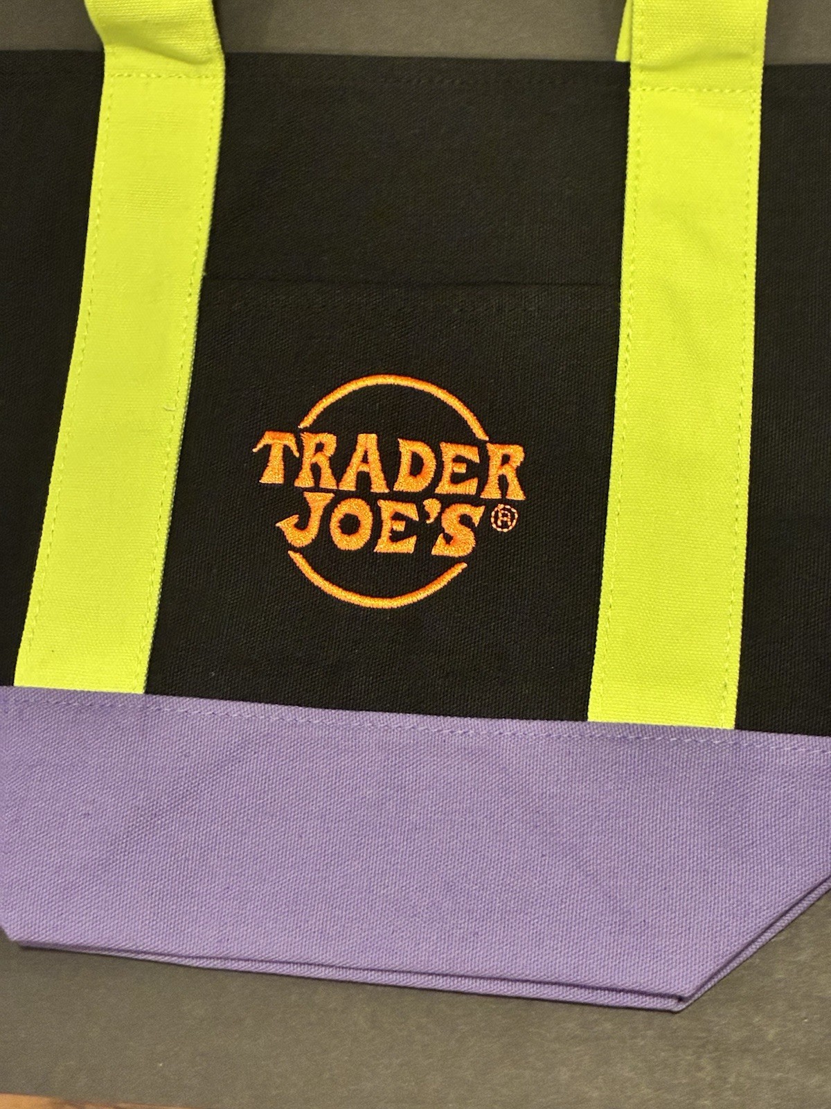 Trader Joe’s Halloween Mini Tote Bag 13 x 11 Inches Set Of 2 Lavender/Black New