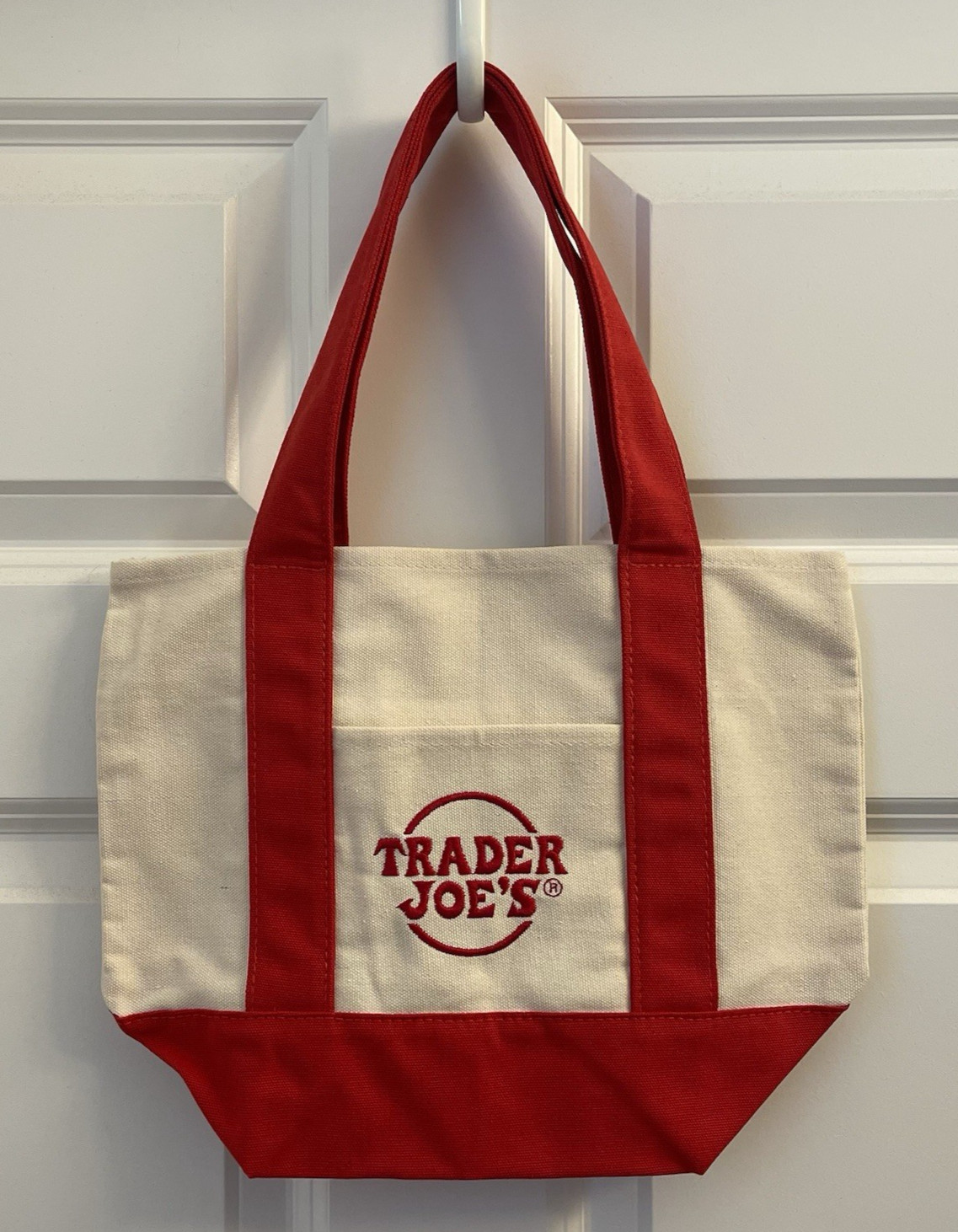 Trader Joe’s RED Mini Canvas Tote Lunch Bag NWT RED w/STICKERS