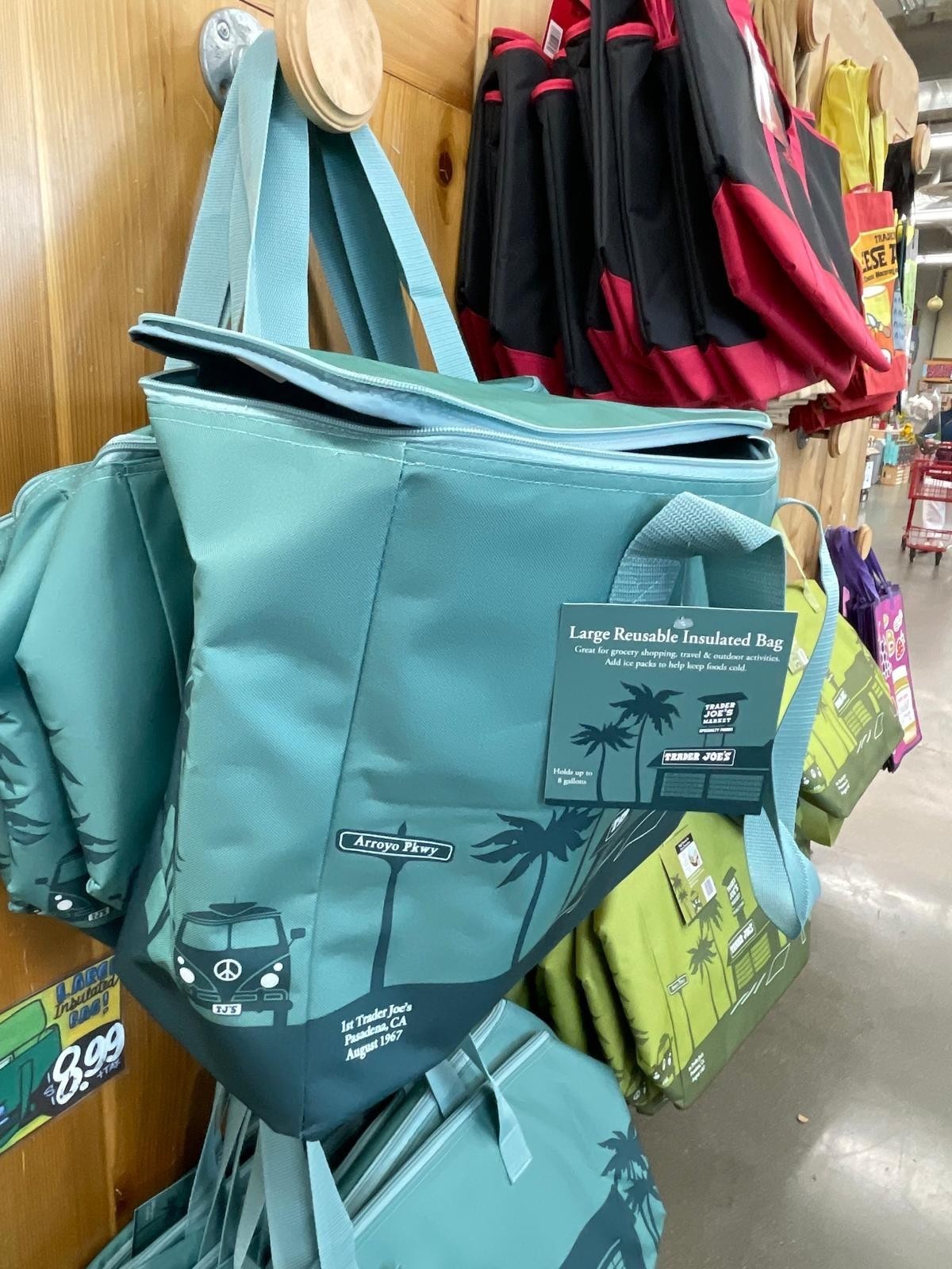 ⚡️ Trader Joe’s Dusty Blue Tote Insulated Freezer Cooler Bag NEW FREE SHIP ❤️