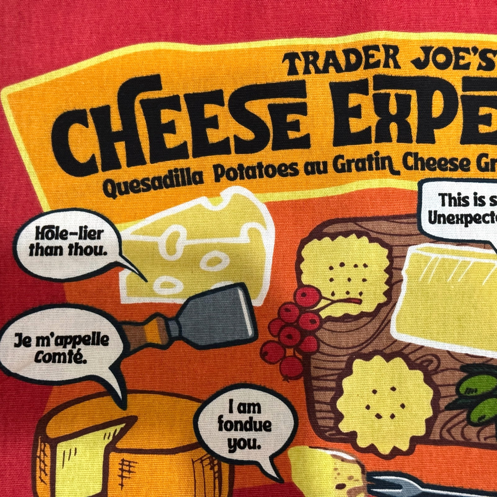 Trader Joe’s Reusable Cotton Shopper Tote Turophile Cheese Bag, Multi-Color