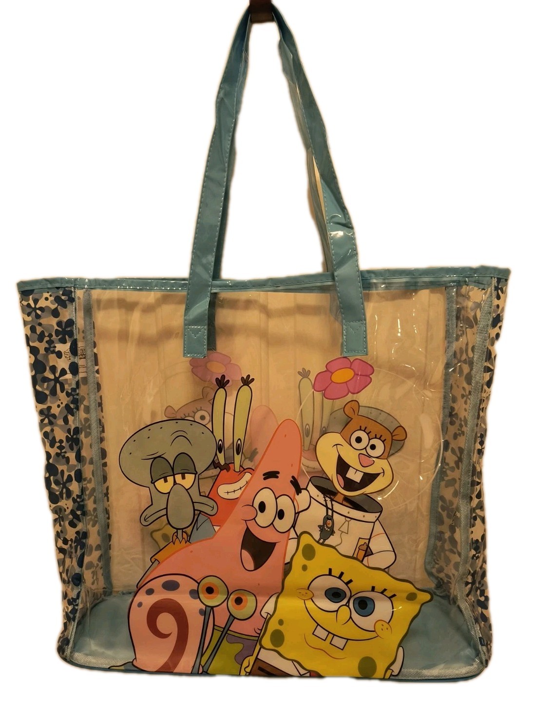 SPONGEBOB SQUAREPANTS XL TRANSPARENT Reusable Beach Tote/Shopping/Gift Bag🆓Ship