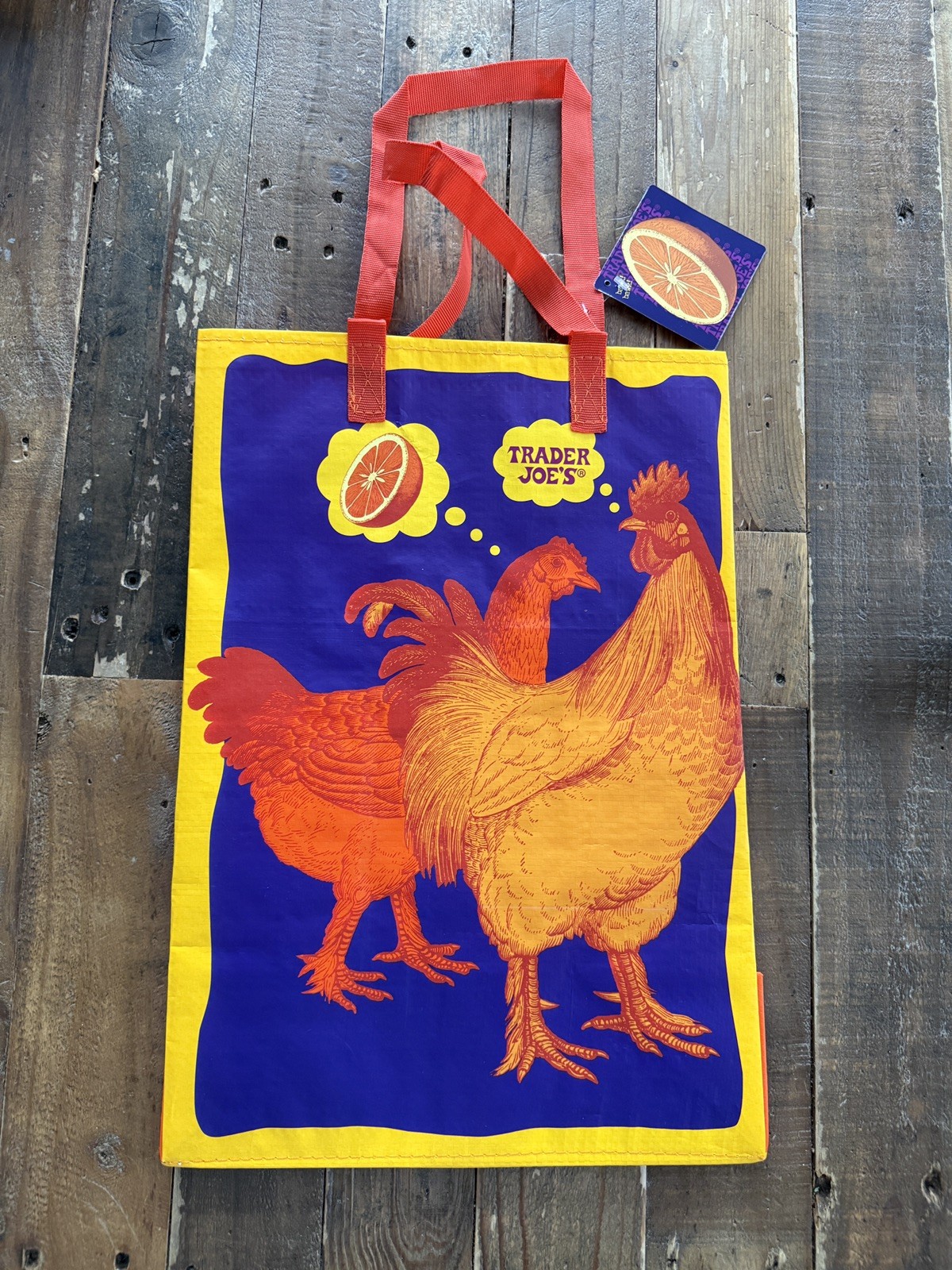 TRADER JOE’S “ORANGE CHICKEN” RARE Reusable Shopping Bag NEW W TAG NWT FREE SHIP