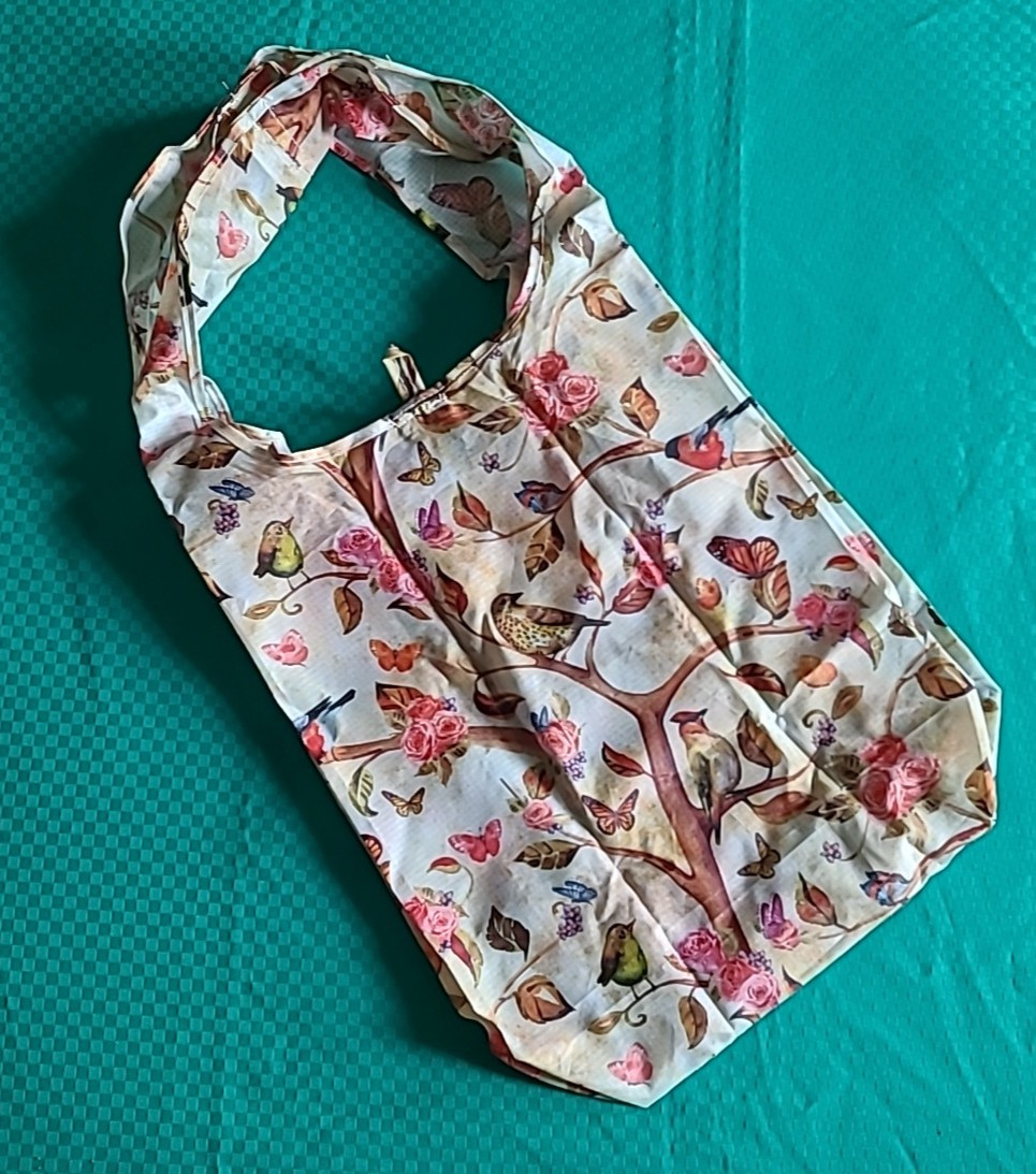 BeeGreen Reusable shopping Bag for Groceries & Market Birds Butterflies Flowers