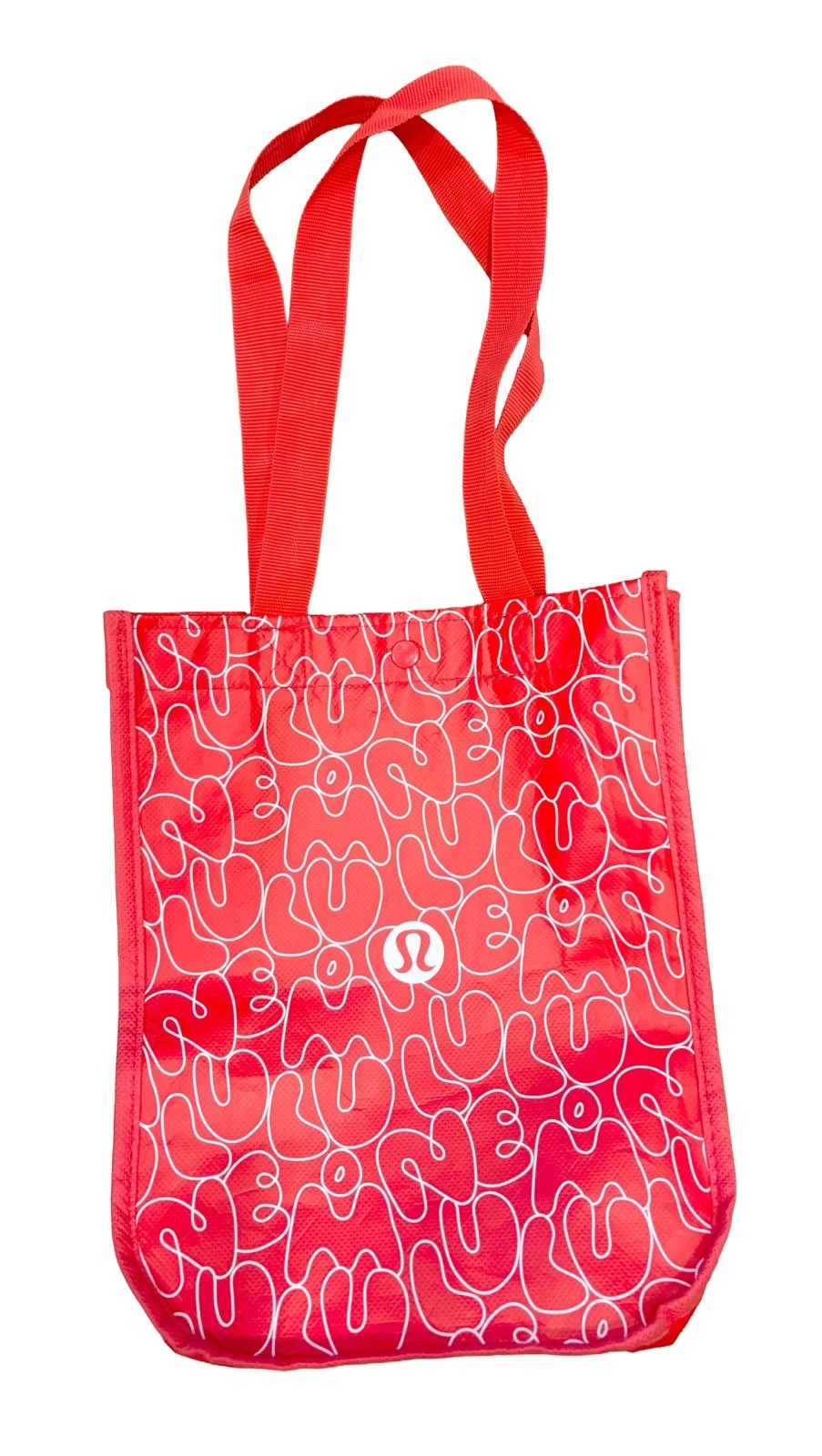 Lululemon Small Reusable Shopping Tote Lunch Bag Ltd Edition Red 9”x11”