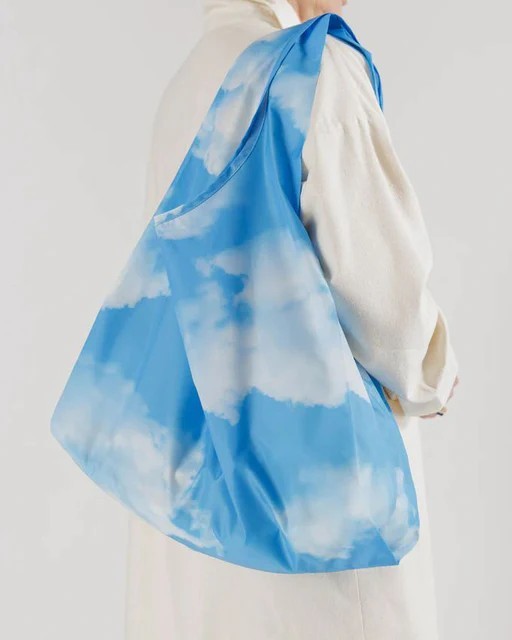 NWT Baggu Standard Reusable Bag Blue Clouds US seller Discontinued OOP Sold Out