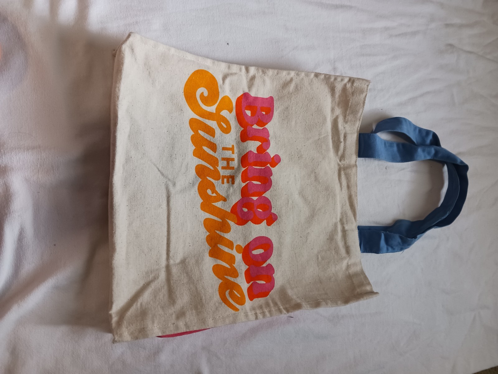 Canvas Foldable Reusable Shopping Bags Set of 2 Large Multicolor