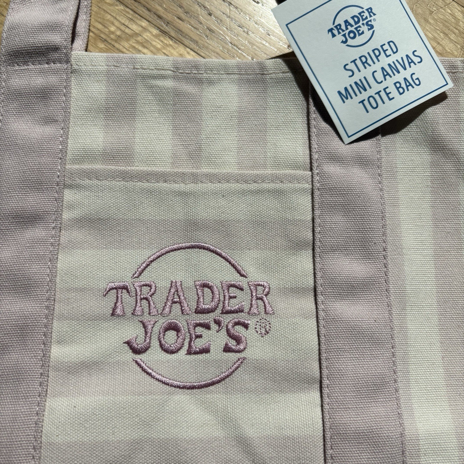Trader Joe’s Mini Tote Bag Pink Striped Canvas Summer 2026 | NWT | Fast Ship!