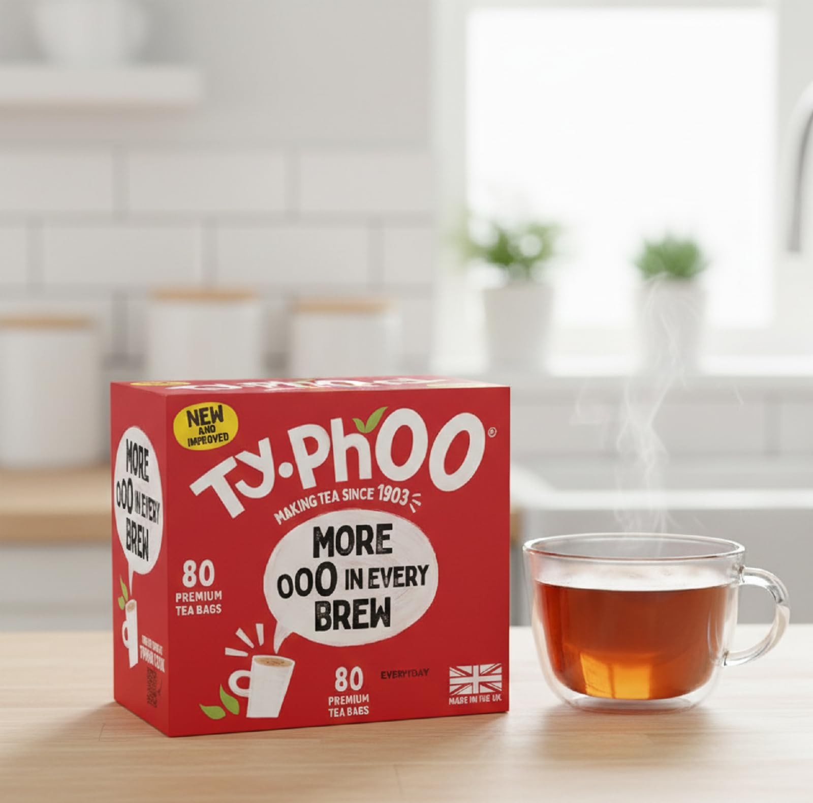 Typhoo 80 Premium Tea Bags (Pack of 3) 80 Count
