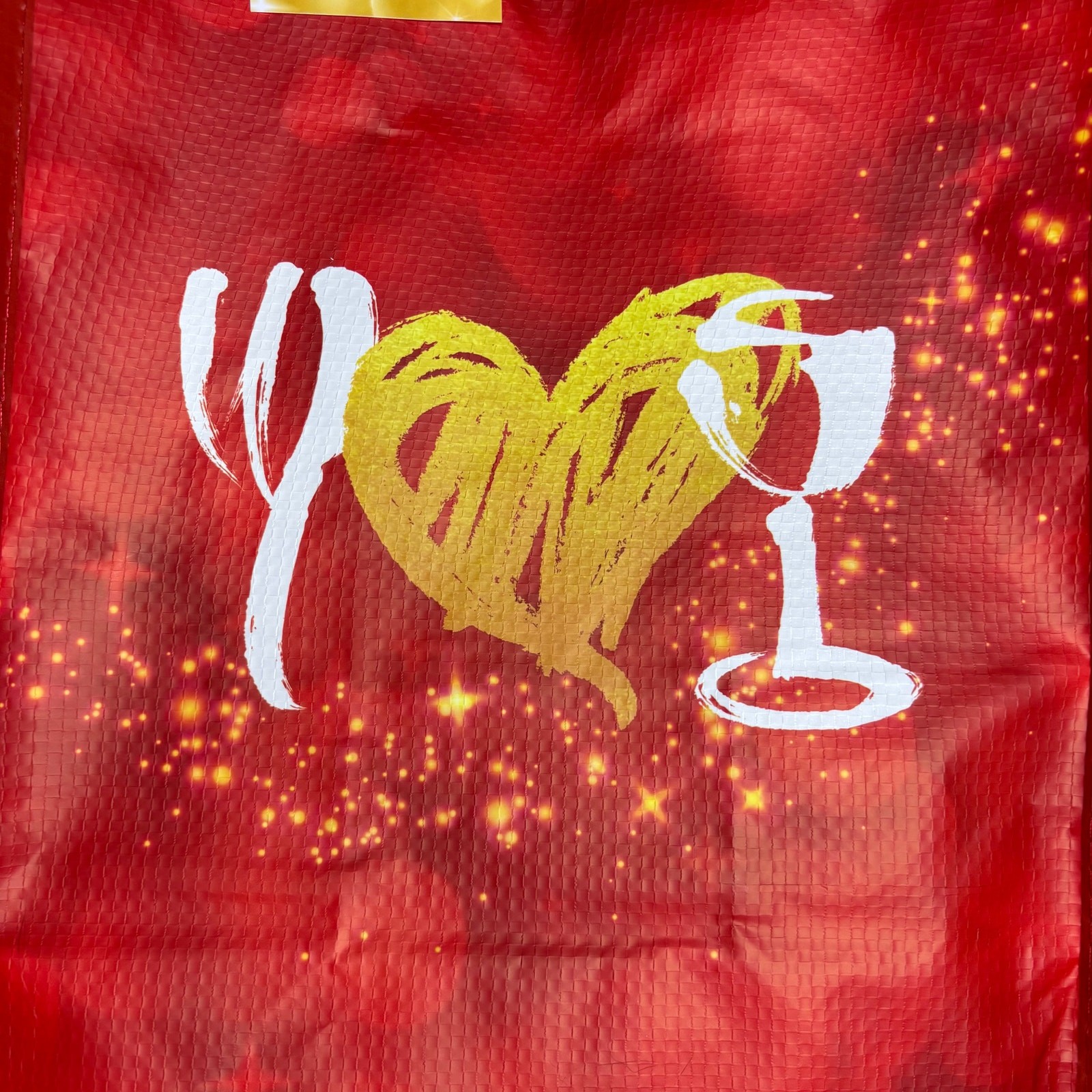 Lot 3x — Wegmans Christmas Love Holiday Festive Heart Reusable Tote Gift Bag NWT