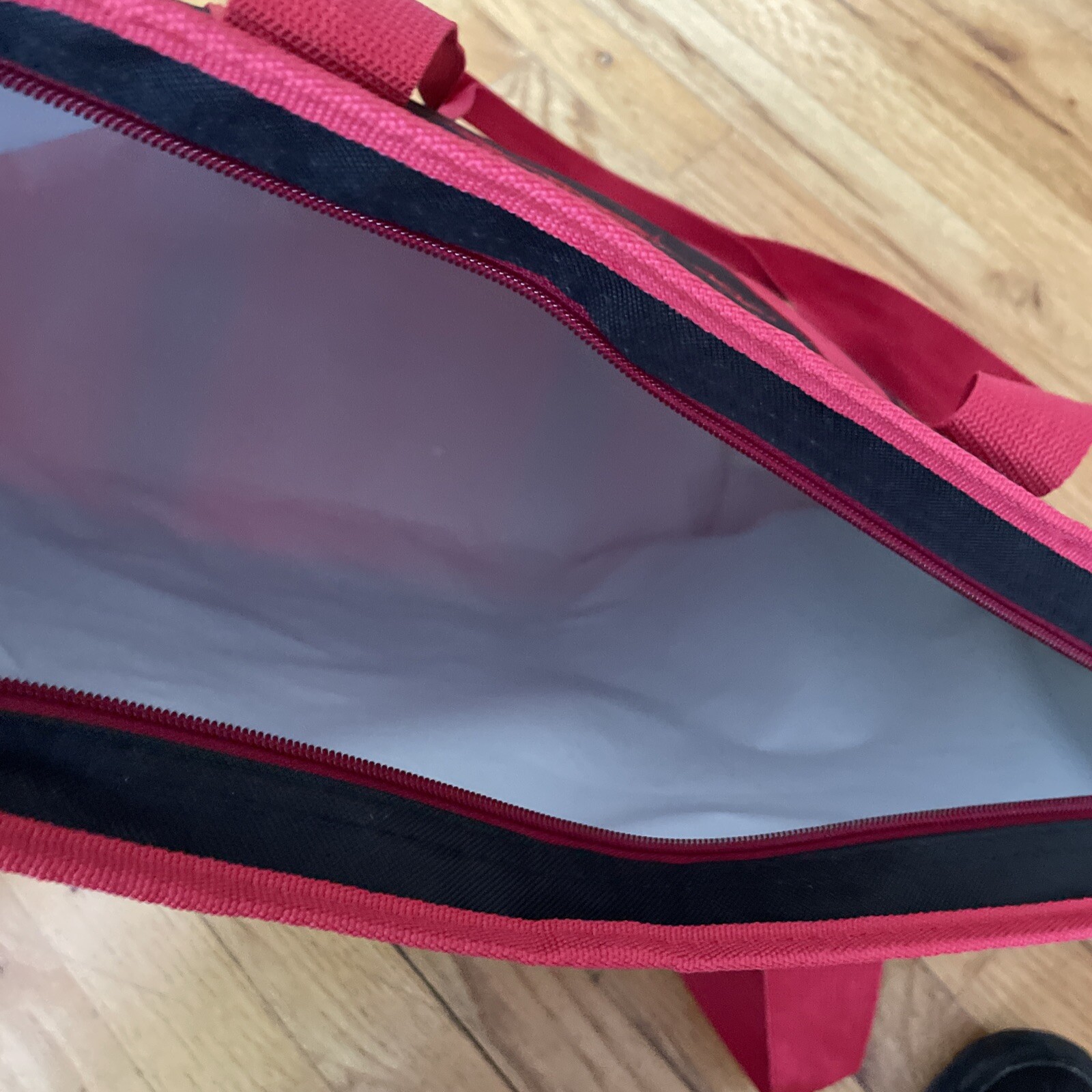 Trader Joe’s Black Red Insulated Large Cooler Tote Reusable Shopping Bag