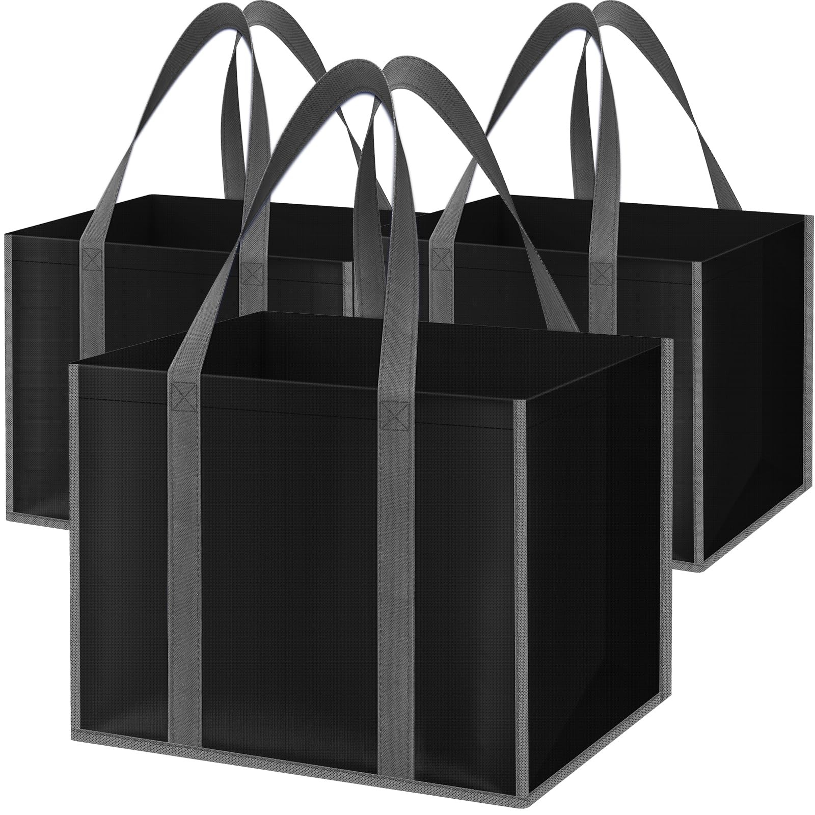 Reusable Grocery Bags with Long Handles [3 Pack] – Multipurpose Large Shoppin…
