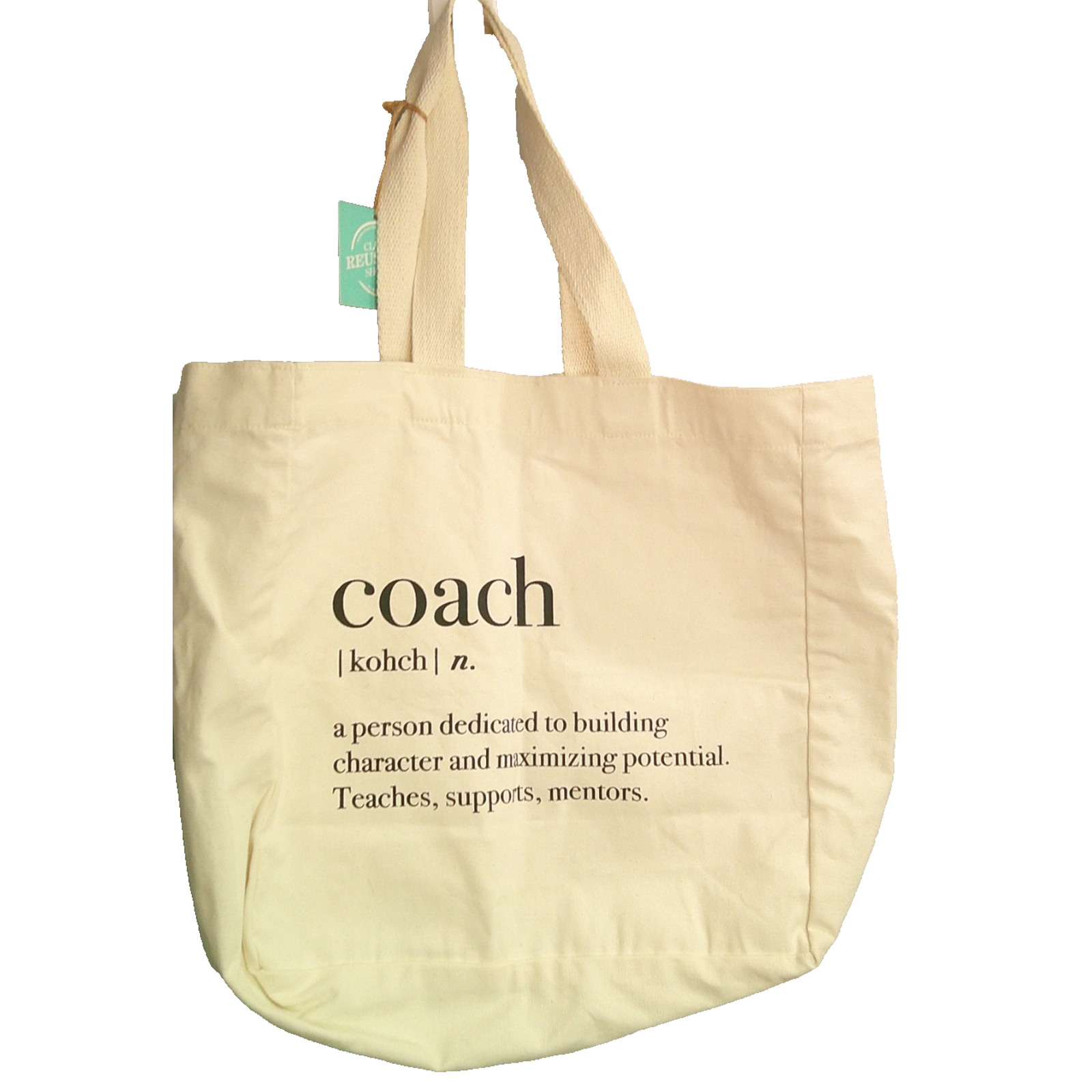 Sports Coach – Off White/ Black Classic Reusable Shopping Bag Team Gift