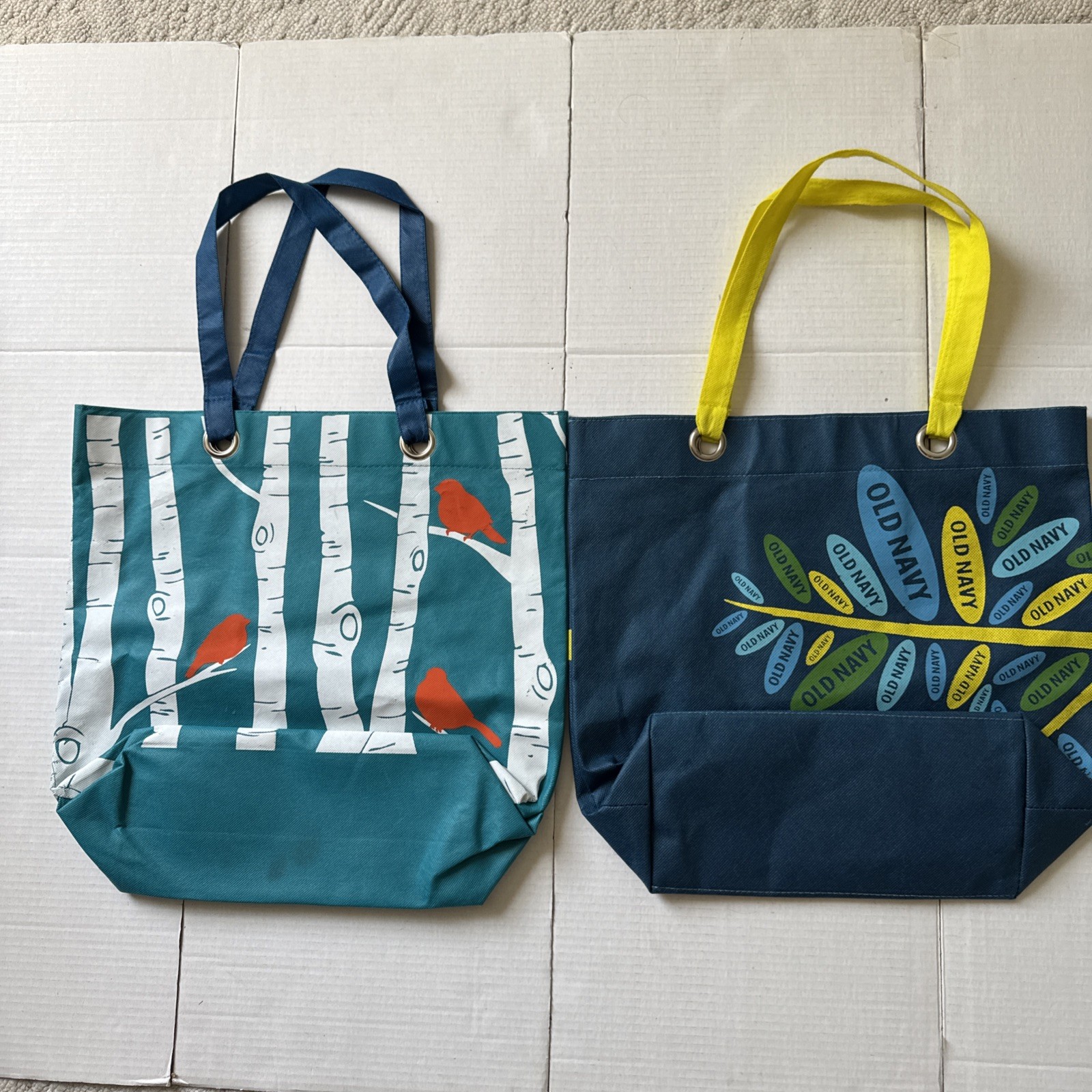 OLD NAVY Reusable Shopping Bag Tote 15” x 17” Eco Lot of 2 Used free shipping