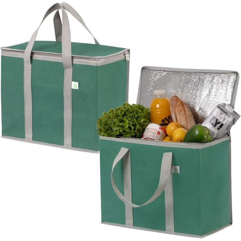 Insulated Reusable Grocery Bags Heavy Duty 2 Pack Foldable Shopping Totes New