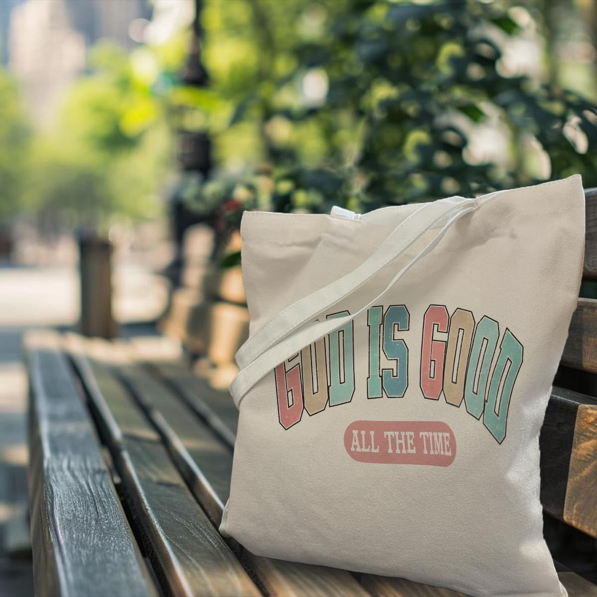Retro Boho Christian Tote Bag, Christian Gifts for Women, God is Good Christi…