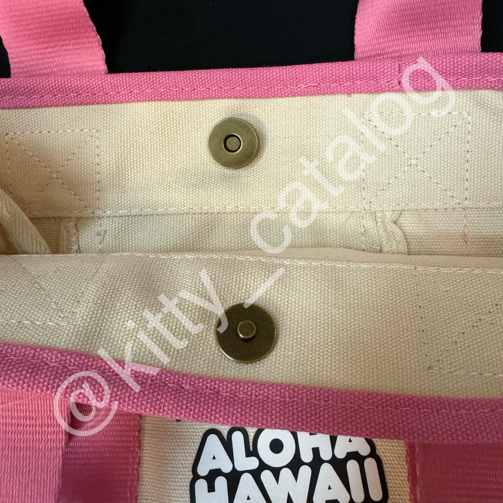 ABC Stores Hawaiʻi: Sun Tan Hello Kitty Big Face Mini Canvas Tote Bag, Pink