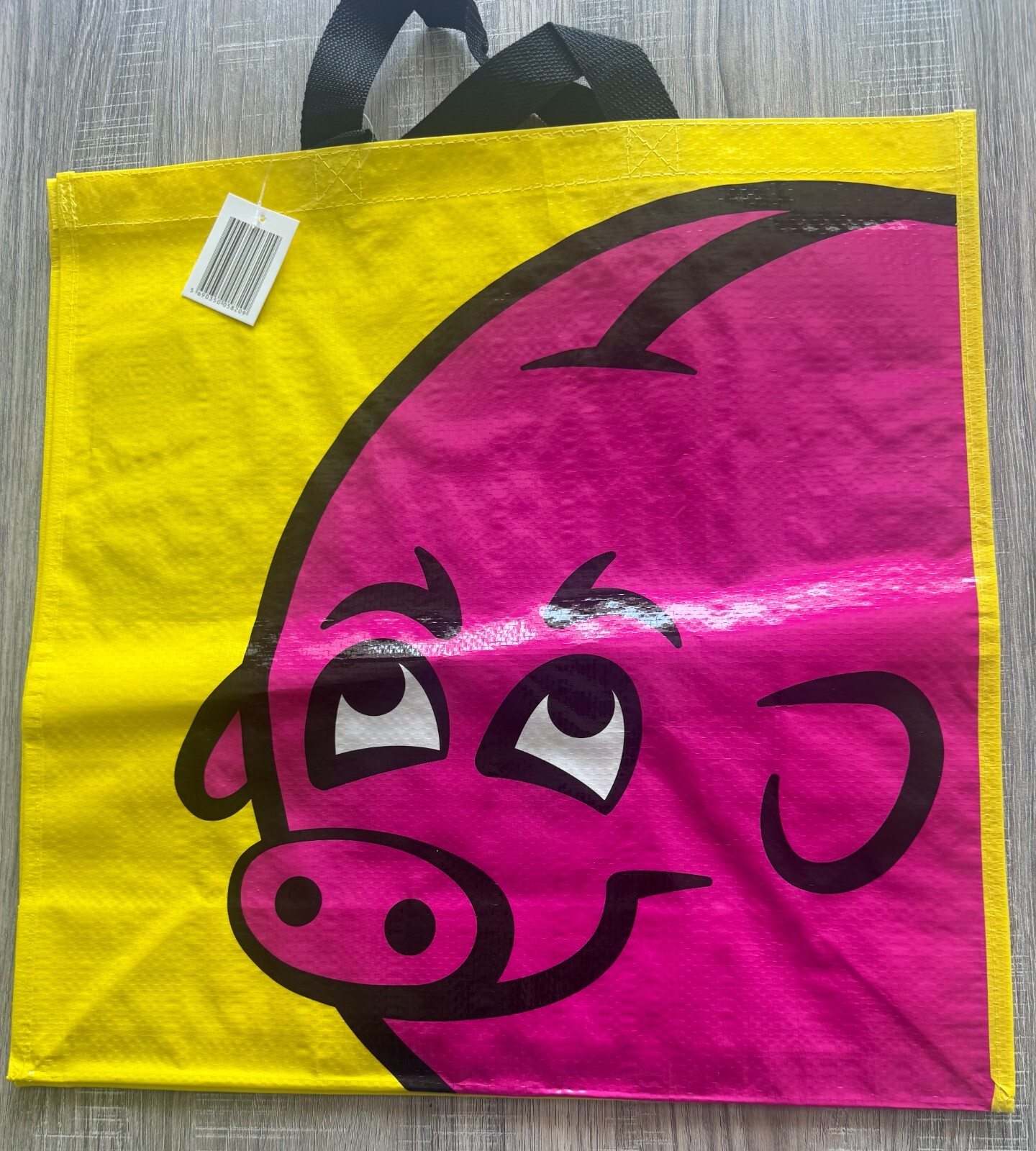 NEW ICELANDIC BONUS PINK PIG LARGE GROCERY TOTE BEACH BAG -REUSABLE NEW WITH TAG