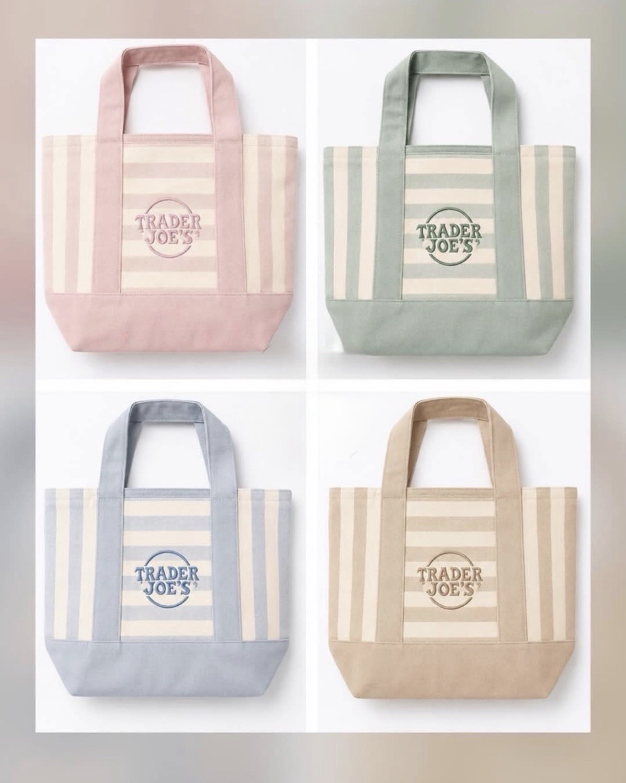 Trader Joe’s Striped Mini, Pastel Mini, Insulated Totes NWT (14 bag) COLLECTION