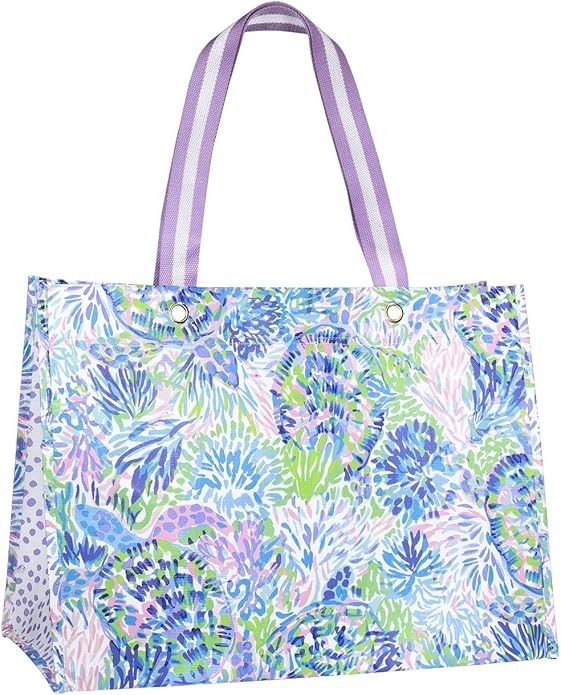 Oversize Market Shopper Bag 20x10x15 Inch Reusable Grocery Tote Shoulder Straps