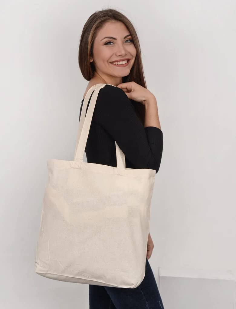 Blank Bulk Canvas Tote Bags Wholesale Organic, Natural Color Plain Bags for D…