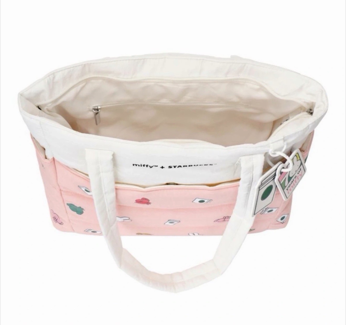 Starbucks Korea 2025 Miffy Puffer Tote Bag Large Pink Limited