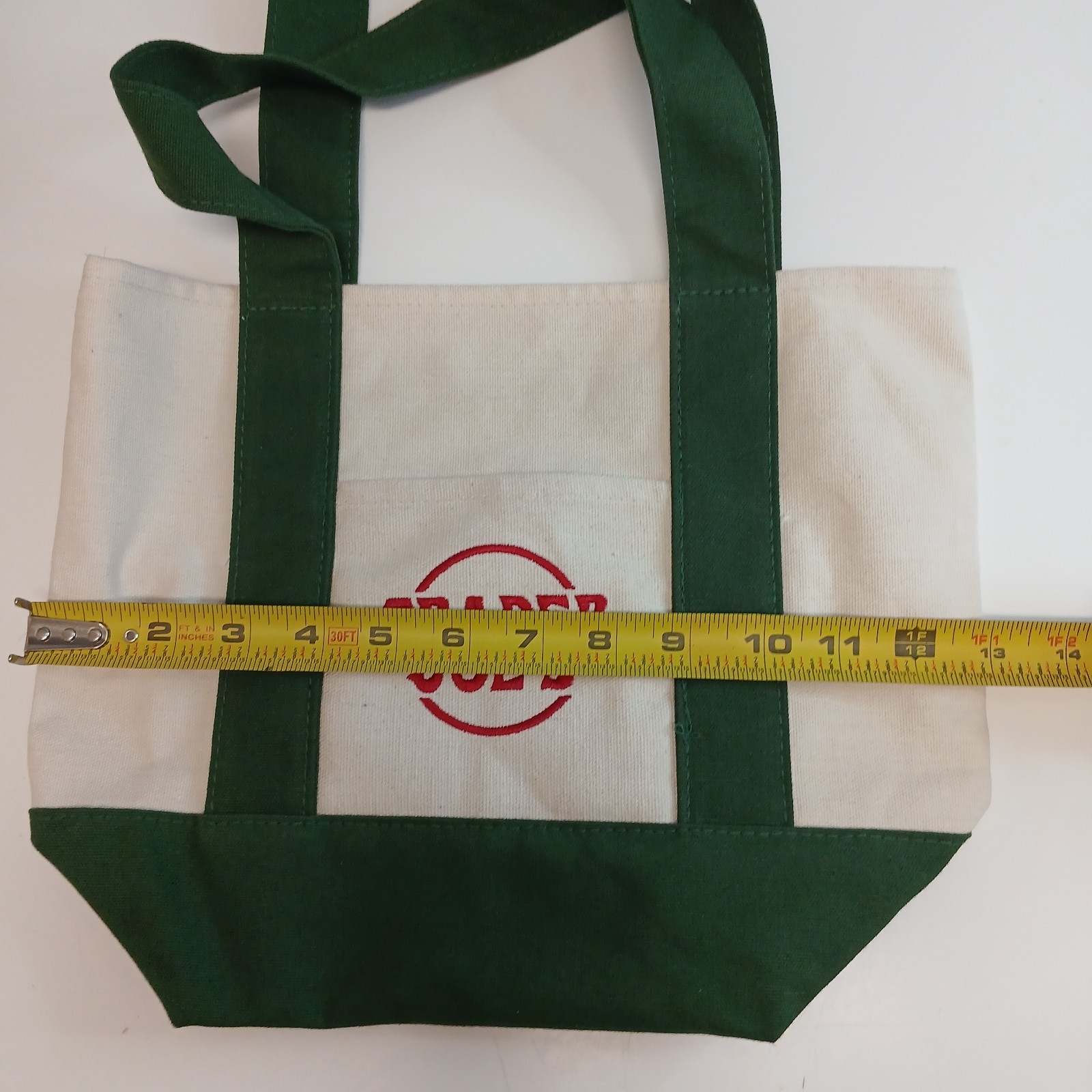 Trader Joe’s Embroidered GREEN MINI CANVAS TOTE BAG