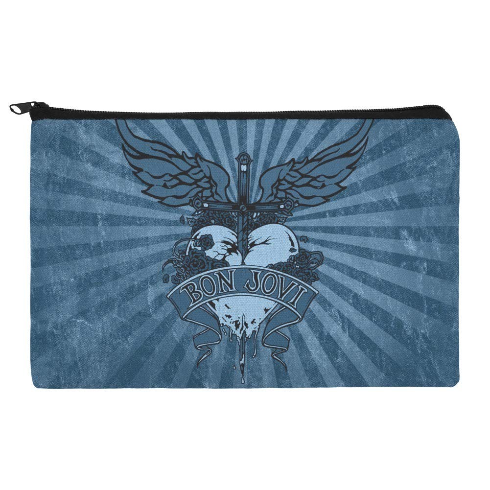 GRAPHICS & MORE Bon Jovi Heart Dagger Makeup Cosmetic Bag OneSize, Blue