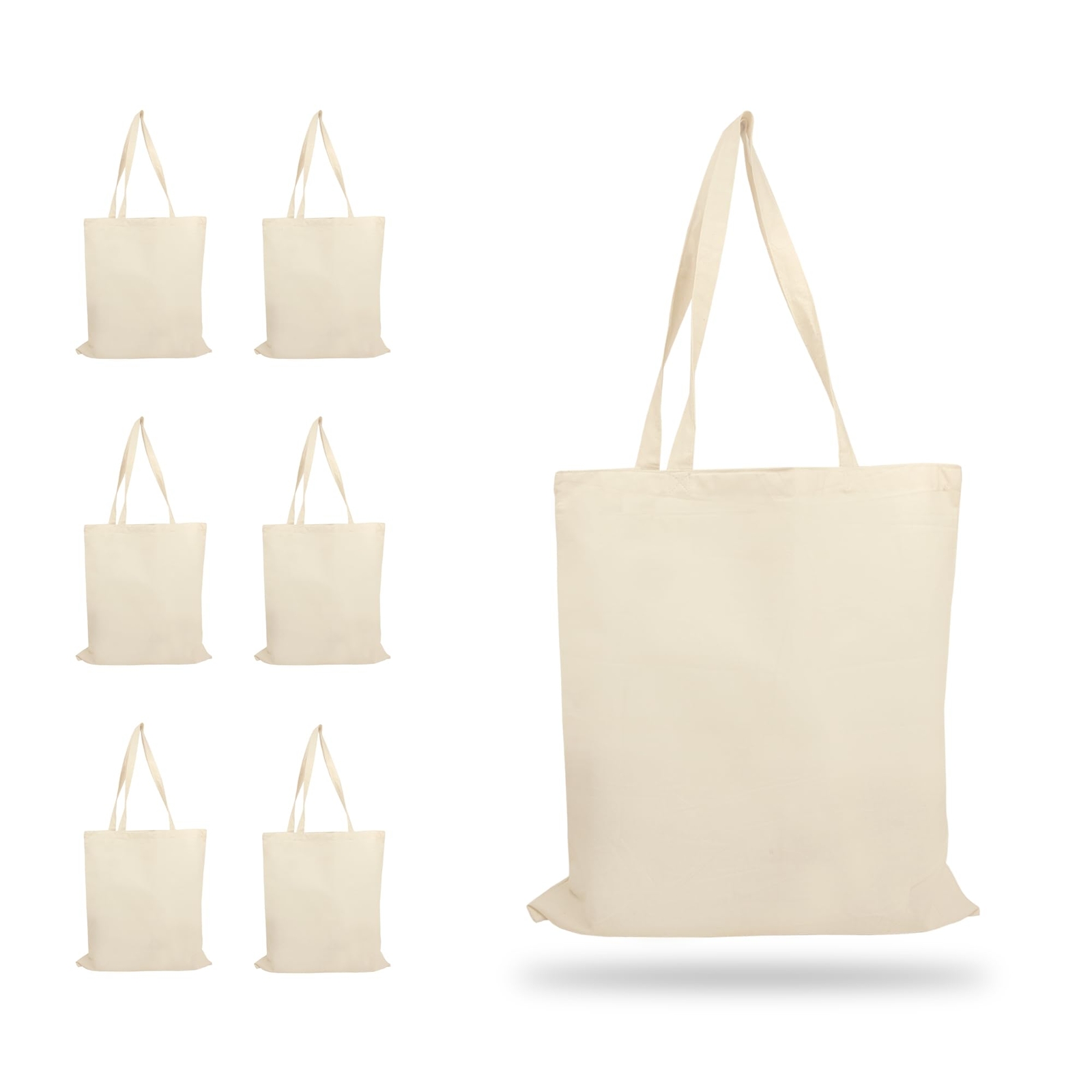 Tote Bags Bulk – 100% Cotton Reusable Shopping Bags – 6 & 12 Pack Grocery Bag…