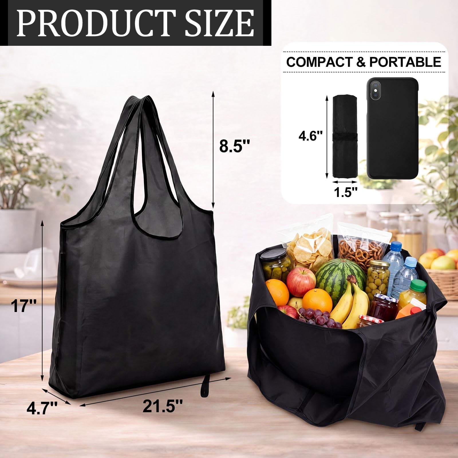 Paterr 10 Pack 17x22in Extra Large Reusable Grocery Bags Heavy Duty, 55lb Was…