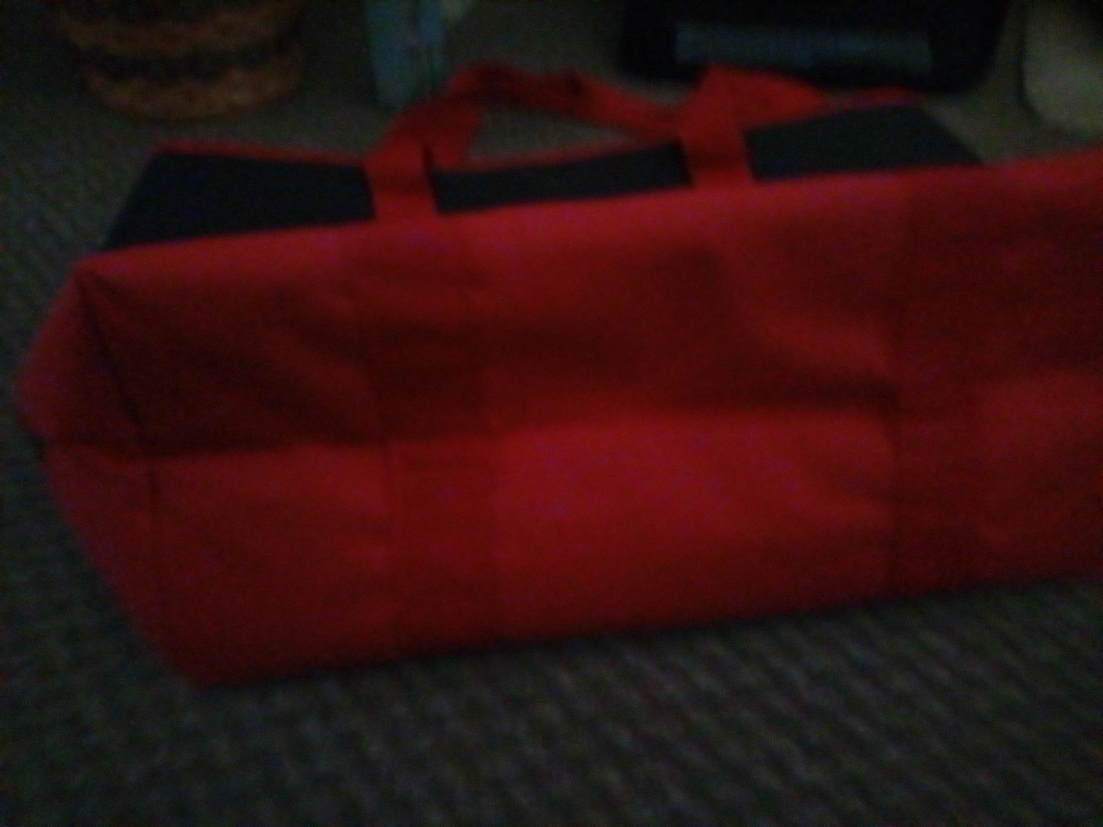 Trader Joes Reusable Insulated Cooler Tote Bag RED BLACK Large 20in x 14in