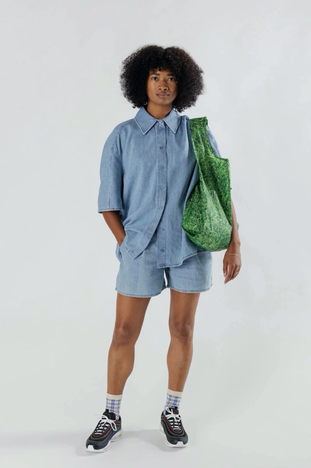 NWT Baggu Standard Reusable Bag Green Grass US seller Discontinued OOP Sold Out