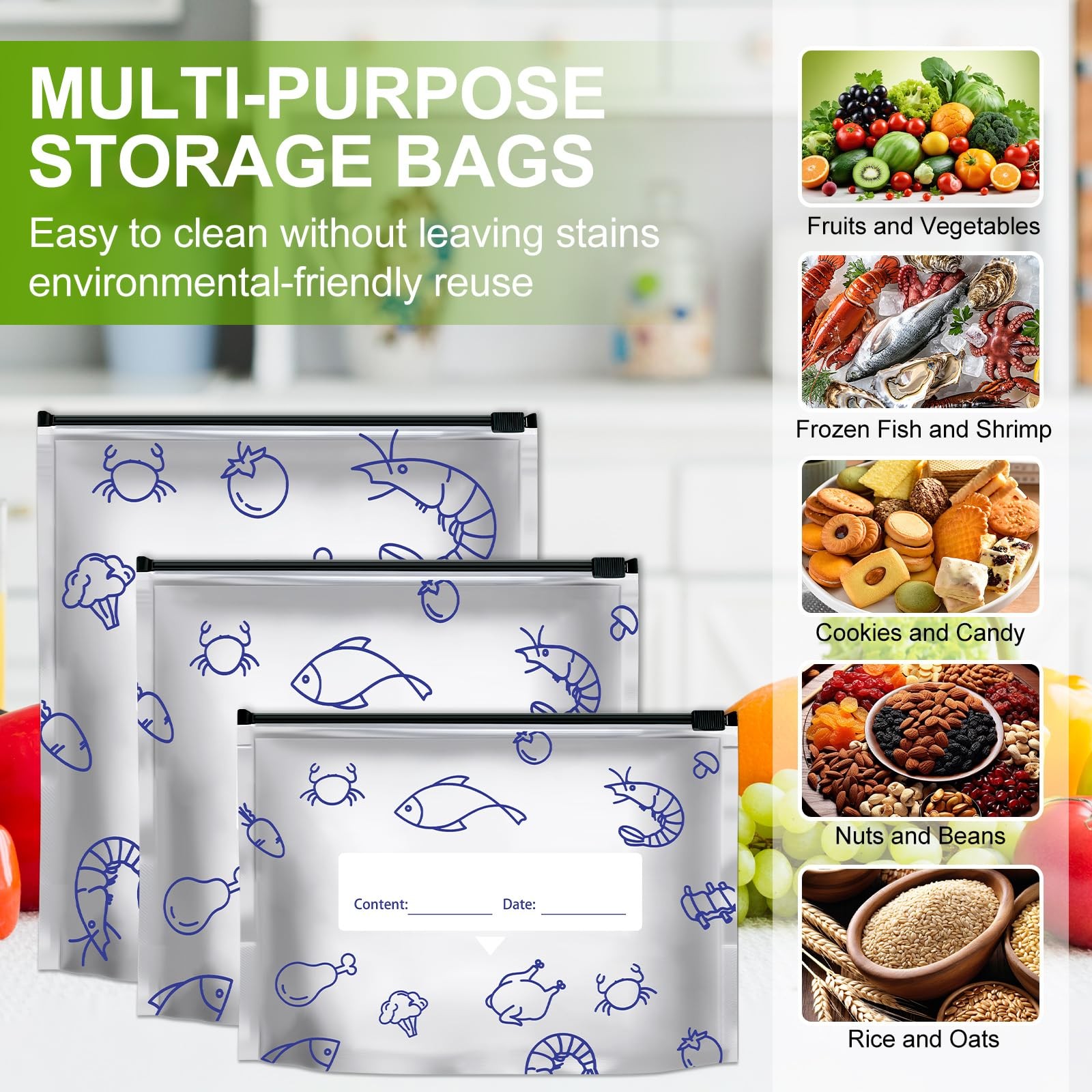 Reusable Aluminum Foil Sealable Storage Bags, 2026 New Medium, Silver