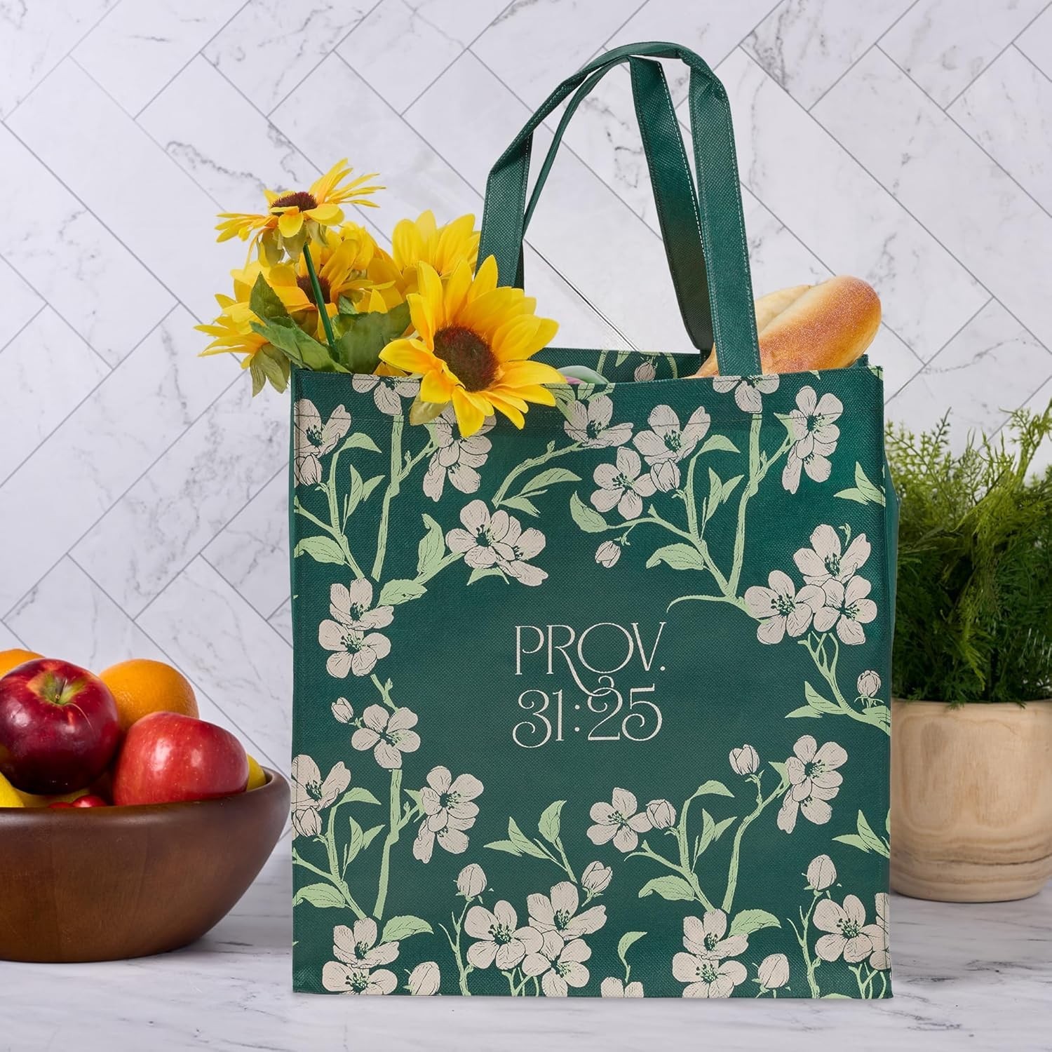 Reusable Inspirational Shopping Tote Bag for Women: Strength & Dignity Encour…