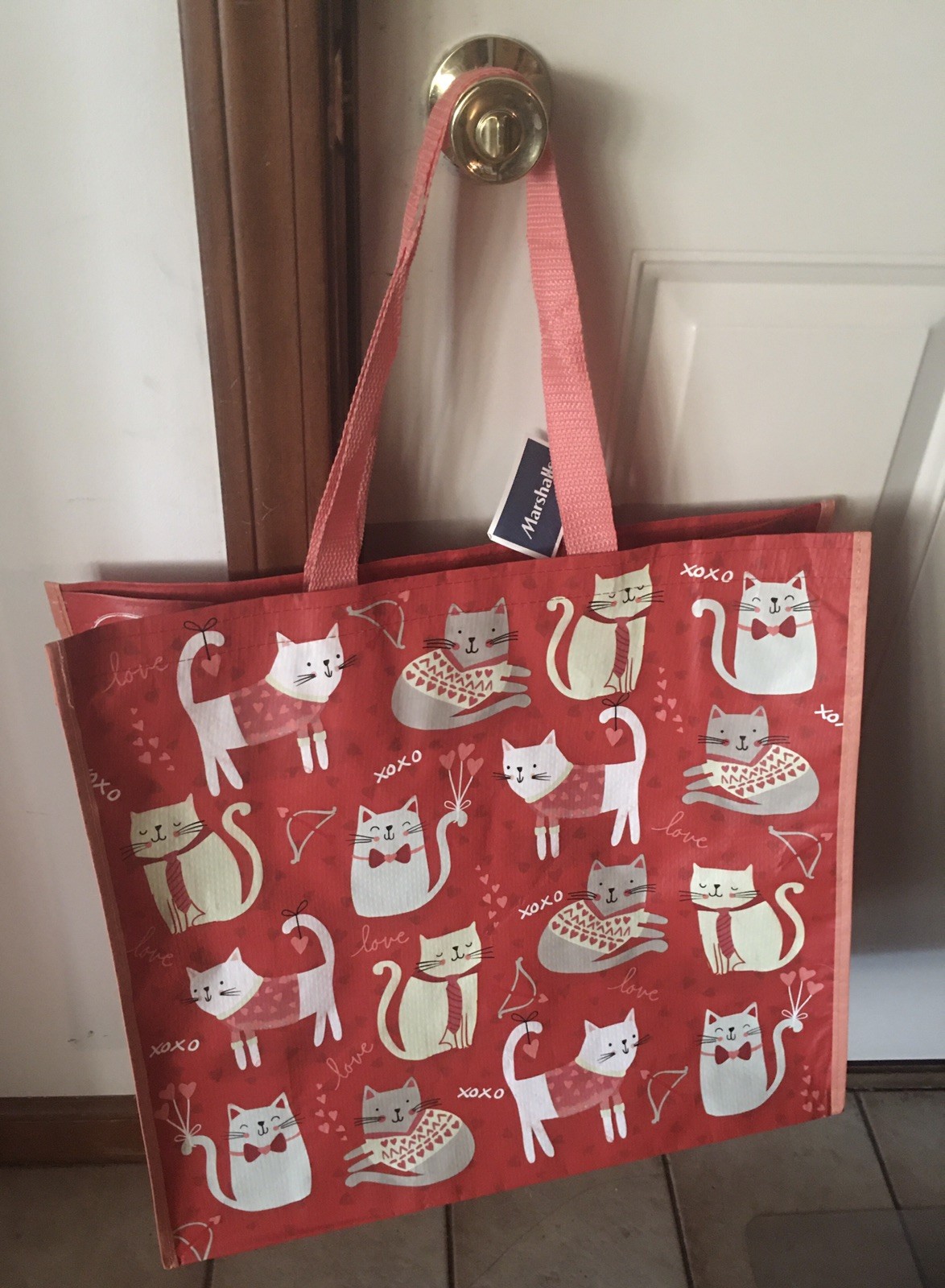 Kitty Hearts~Valentine’s Day Cats~Large Reusable Shopping Tote Eco Gift Bag NWT