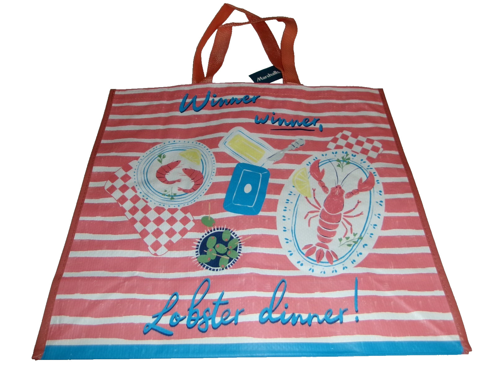 Coastal Reusable Tote Bag~20″X 18″X 8″~WINNER WINNER LOBSTER DINNER! By T.J.MAXX