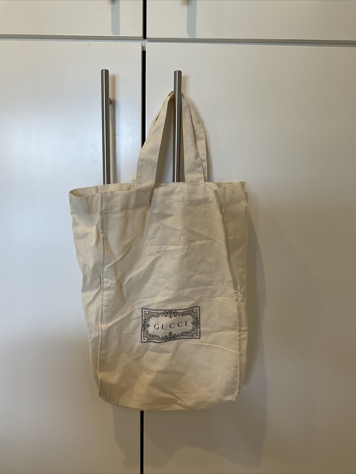 New, unused Gucci cotton reusable sustainable shopping bag no tags