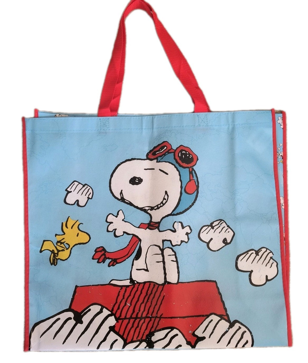 Snoopy Flying ACE X-Large Red Reusable Shopping Gift Bag with Handle 🆕Free Ship