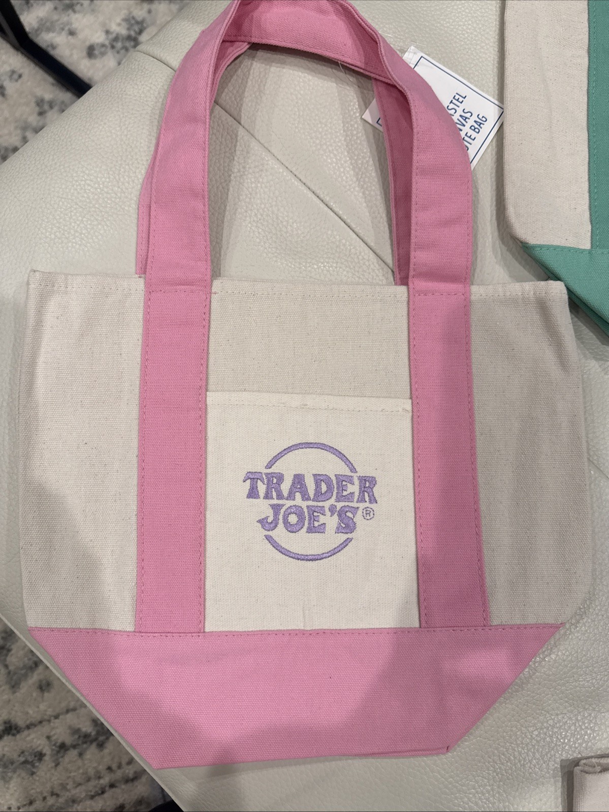 Trader Joe’s 2026 Mini Pastel Canvas Tote Bag Set Of 4 IN HAND READY TO SHIP!!!!