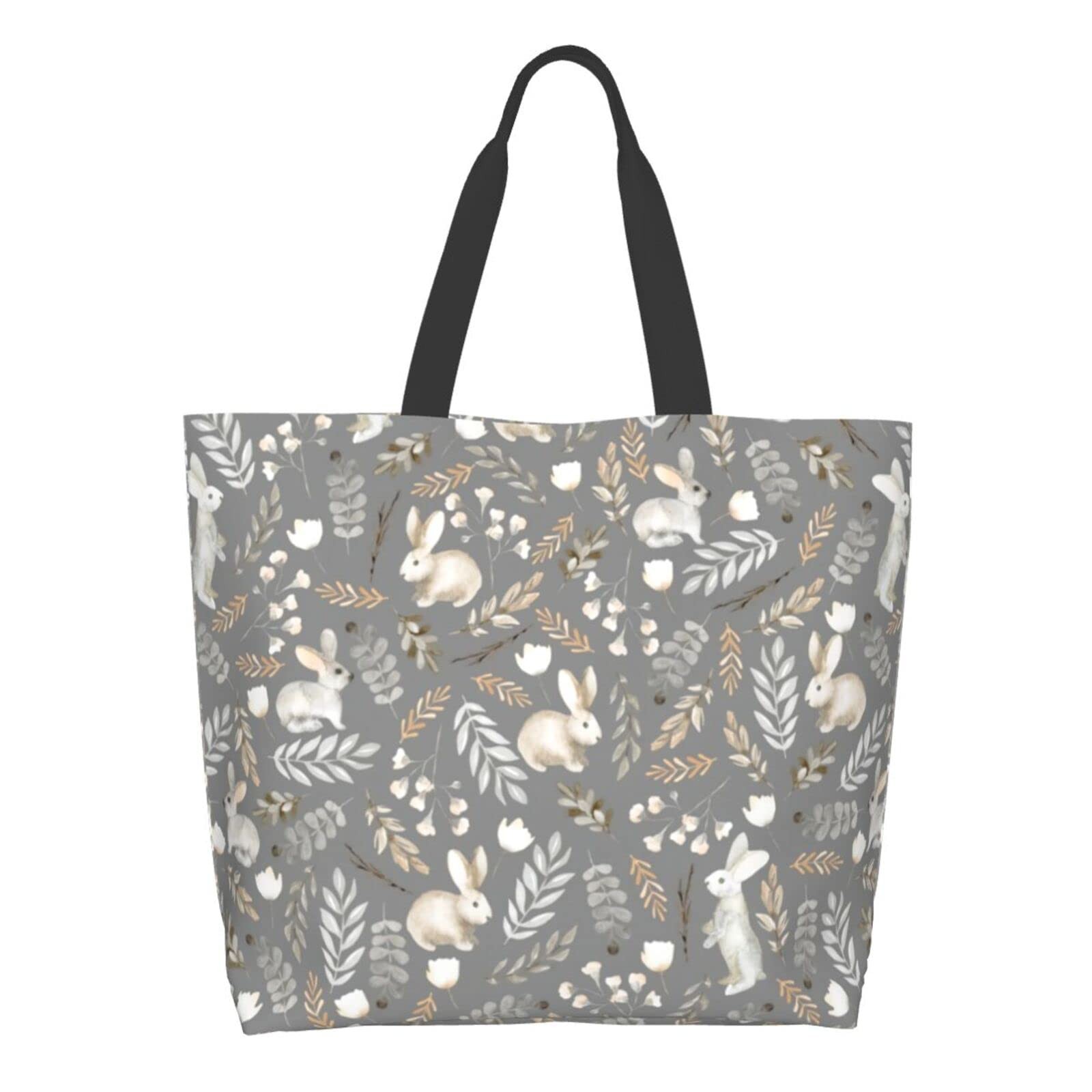 Cute Easter Bunny Tote Bag For Women Bunny Shoulder Bag Casual Tote Bag