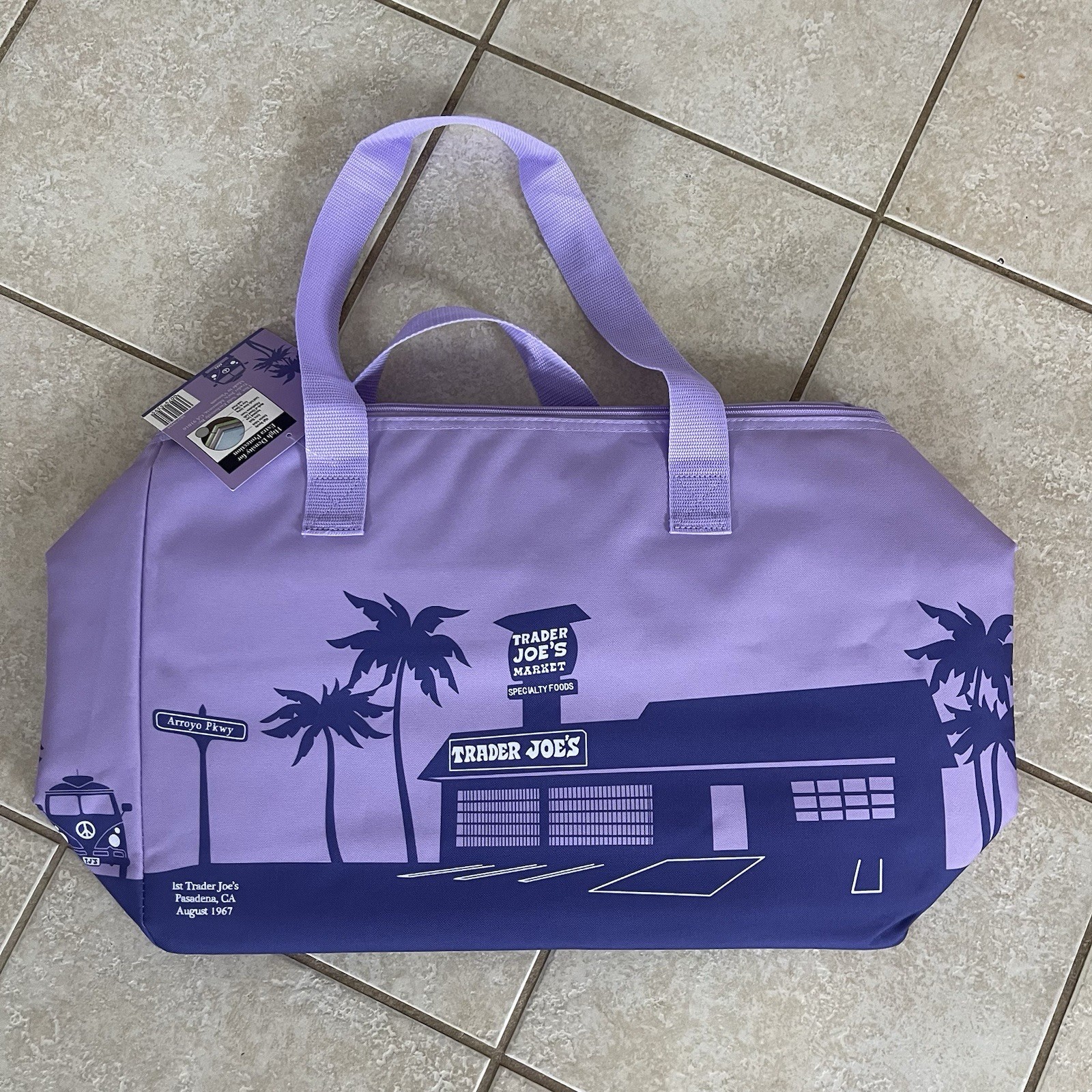 Trader Joe’s Insulated Cooler Tote Bag. Purple! NWT Discontinued In Stores!