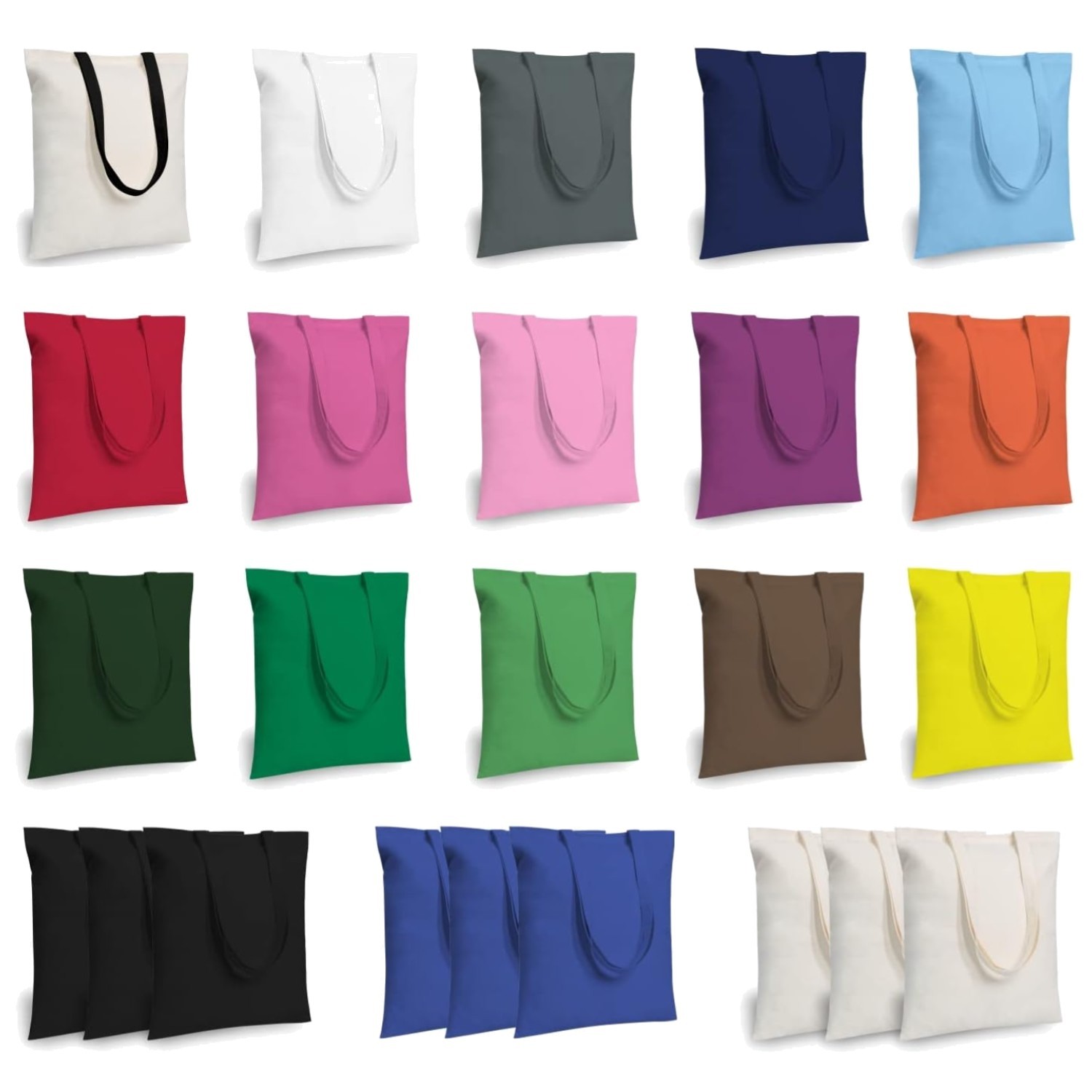 Versatile 24-Pack 16″x15″ Medium Cotton Tote Bags for Gift and DIY Projects
