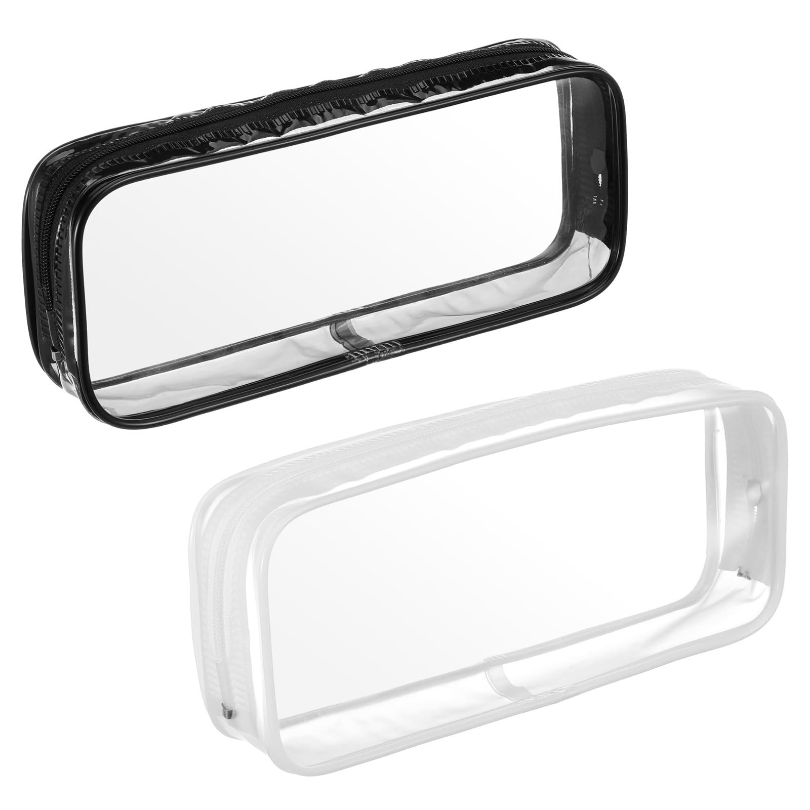 MBAIYO 2 Pcs Clear PVC 20 x 8.5 x 3.5 cm / 7.87 x 3.35 x 1.38 in, Black White