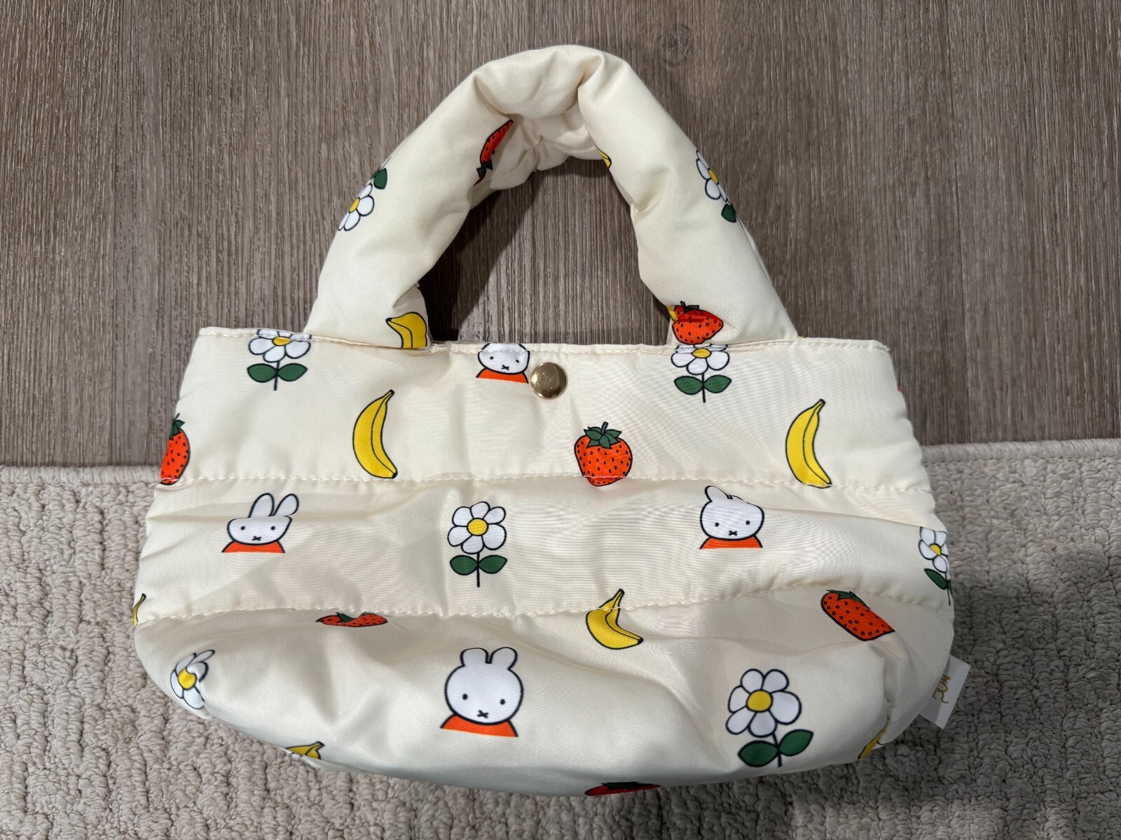 Miffy Puffy Tote Rope Picnic Eco Picnic Bag Friends Used HTF Rare Puffy