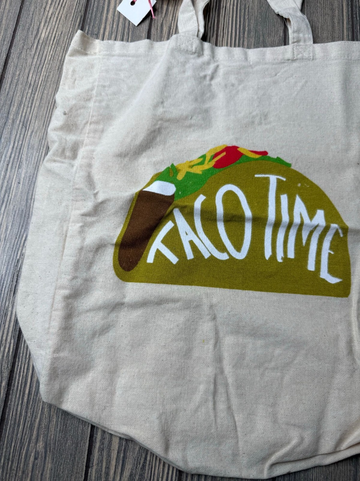 Taco Time Canvas Tote Bag With Handles – Reusable Grocery Bag For Everyday Use