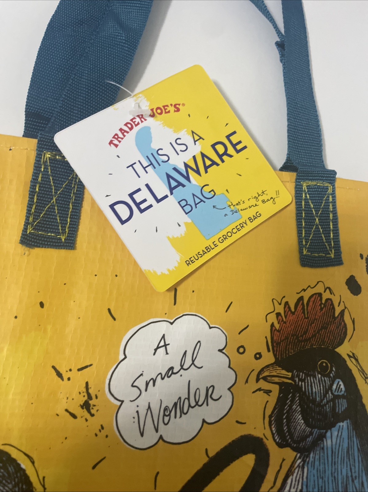 Trader Joe’s Delaware Tote Bag Eco Reusable Shopper Blue Hen, Diamond NWT