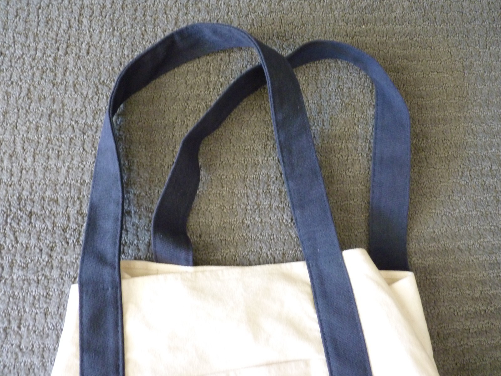 Trader Joe’s Reusable Canvas Eco Tote Bag Blue White Red Logo