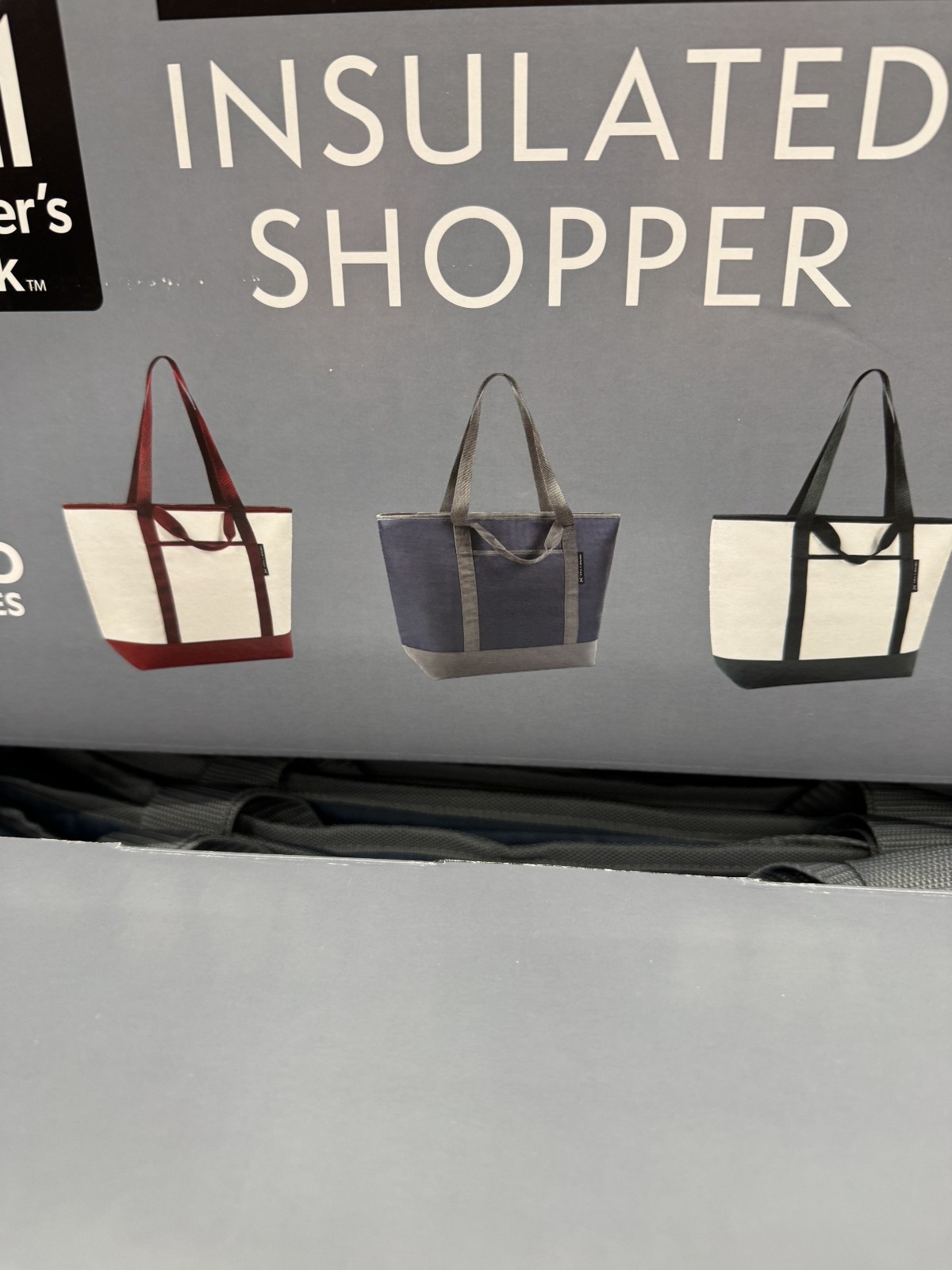 Sams Club Cooler Tote 25×17 Insulated Shopping Bag Navy Blue Solid RARE NEW